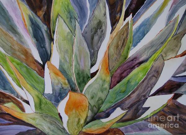 Plant Poster featuring the painting Yupo - Agave by Vicki Brevell