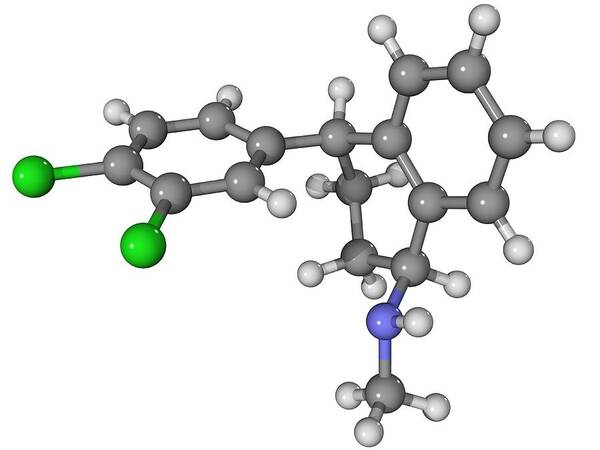Molecular Poster featuring the photograph Zoloft Antidepressant Drug Molecule by Laguna Design