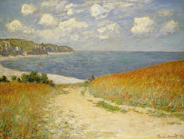 Monet Poster featuring the painting Path in the Wheat at Pourville by Claude Monet
