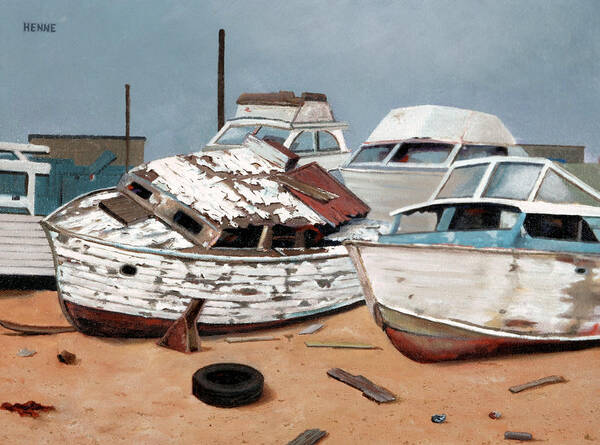 Boats Poster featuring the painting Abandoned Dreams by Robert Henne