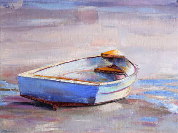 Rowboat Poster featuring the painting Beach Puddles #2 by Trina Teele