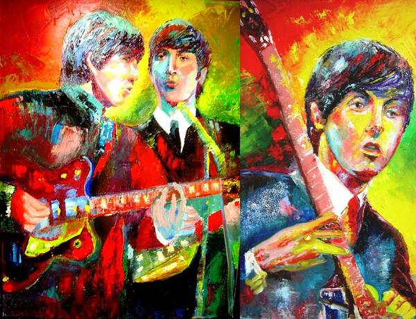 Beatles John Poster featuring the painting Beatles #1 by Leland Castro