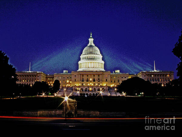 Larry Poster featuring the photograph Capitol Brights #1 by Larry Oskin