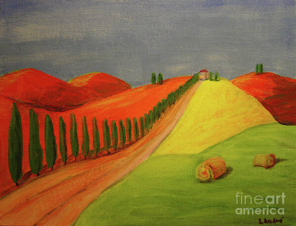 Tuscan Poster featuring the painting Path by Lilibeth Andre