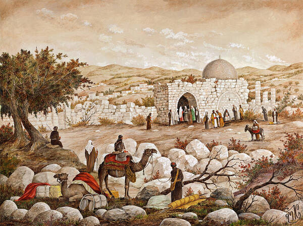 The Second Temple Poster featuring the painting Rachel's Tomb #1 by Aryeh Weiss