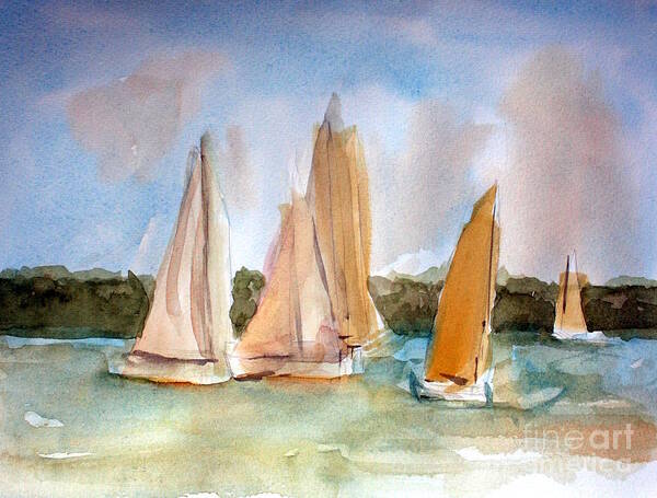 Sailing Poster featuring the painting Sailing #1 by Julie Lueders 