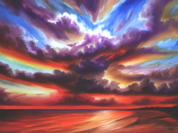 Sunrise Poster featuring the painting Skyburst #1 by James Hill