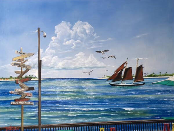Schooner Jolly Ii Poster featuring the painting Schooner Jolly II Key West Florida by Lloyd Dobson