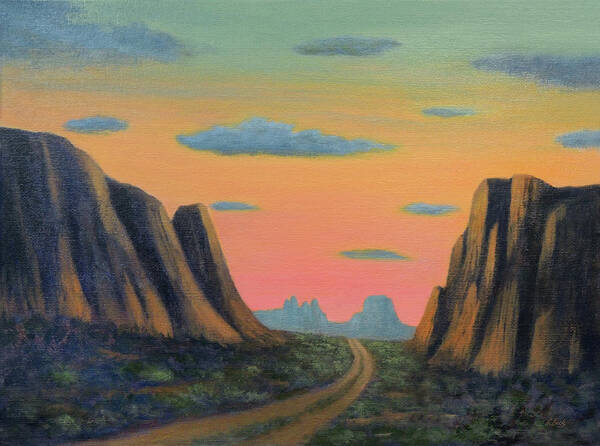 Acrylic Poster featuring the painting Through the Pass by Gordon Beck