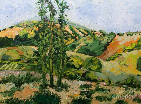 Landscape Poster featuring the painting Top of the Hill #1 by Allan P Friedlander