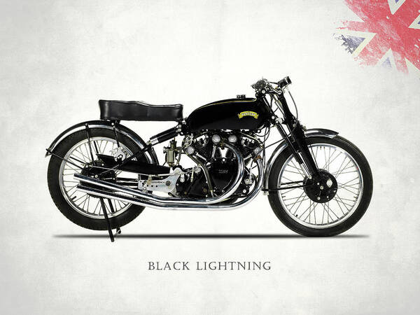 Vincent Poster featuring the photograph Vincent Black Lightning #1 by Mark Rogan