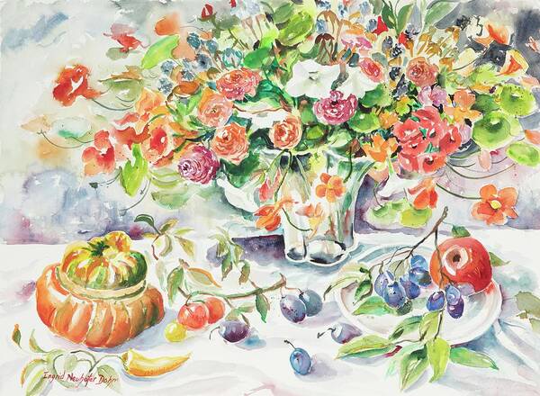Flowers Poster featuring the painting Watercolor Series 166 by Ingrid Dohm