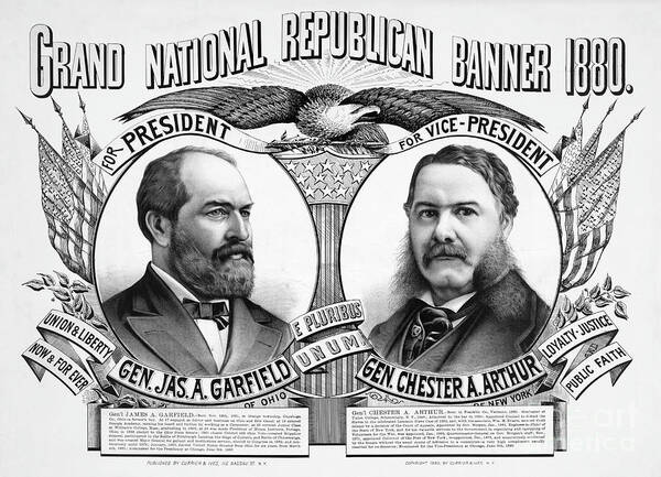 1880 Poster featuring the drawing Presidential Campaign, 1880. #10 by Granger