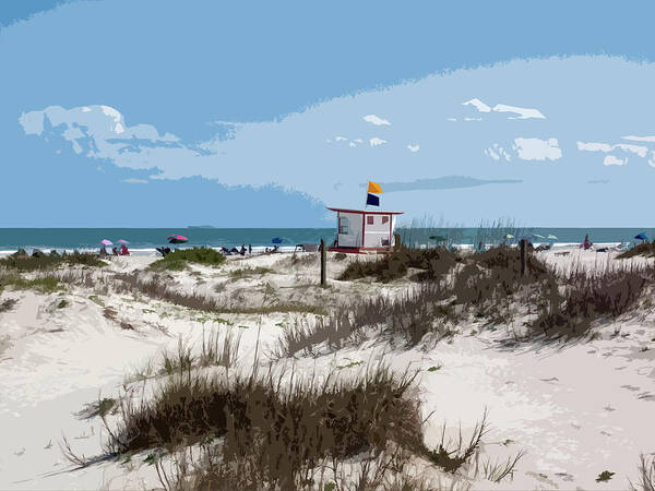 Florida Poster featuring the painting Jetty Park on Cape Canaveral in Florida #11 by Allan Hughes