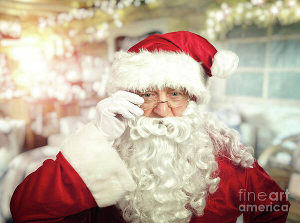 Santa Poster featuring the photograph Santa Claus Portrait #18 by Gualtiero Boffi