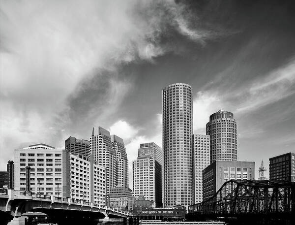 Boston Poster featuring the photograph Boston Skyline 1980s #2 by Mountain Dreams