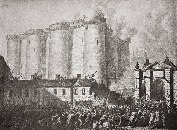 Welsh Poster featuring the drawing The Storming Of The Bastille, Paris #2 by Vintage Design Pics