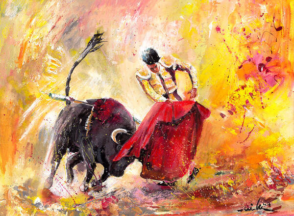Bulls Poster featuring the painting Unbroken Spirit by Miki De Goodaboom