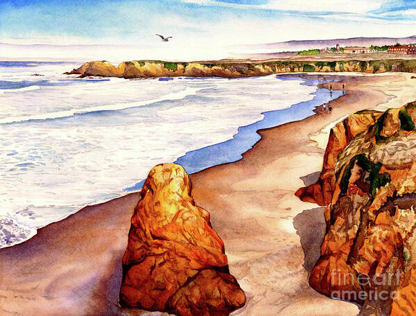Pudding Creek Poster featuring the painting #219 Beach at Pudding Creek #219 by William Lum