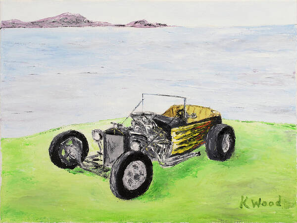 1923 T Bucket Roadster Poster featuring the painting 23 T bucket roadster by Ken Wood