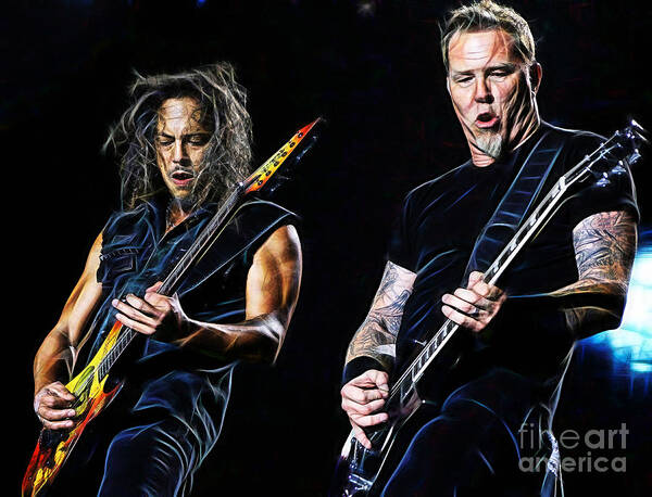 James Hetfield Poster featuring the mixed media Metallica Collection #3 by Marvin Blaine
