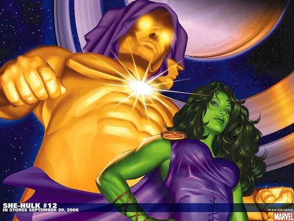 She-hulk Poster featuring the digital art She-Hulk #3 by Super Lovely