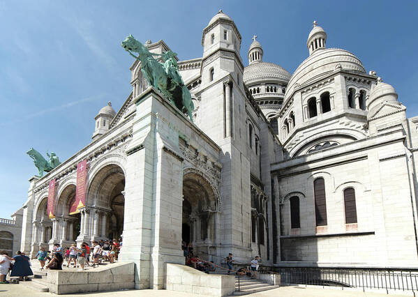 Cathedral Poster featuring the digital art Basilica du Sacre-Coeur de Montmartre #4 by Carol Ailles