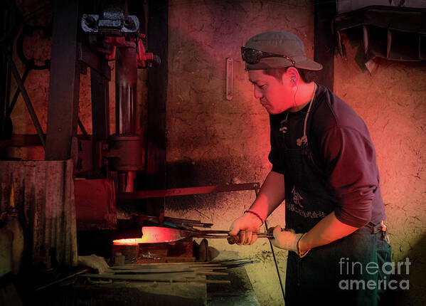 Blacksmith Poster featuring the photograph 4th Generation Blacksmith, Miki City Japan by Perry Rodriguez