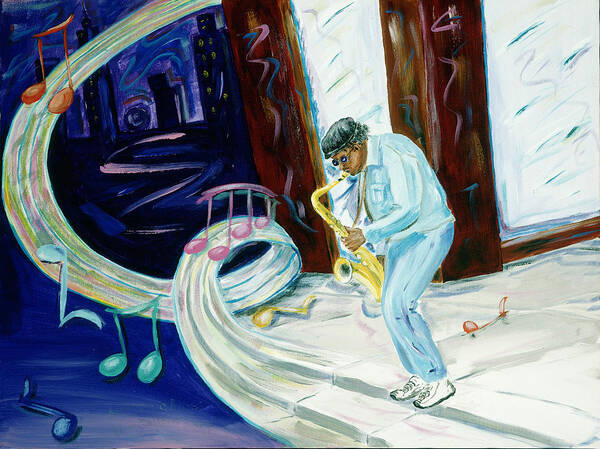 Kevin Callahan Poster featuring the painting 6th Avenue Blues by Kevin Callahan