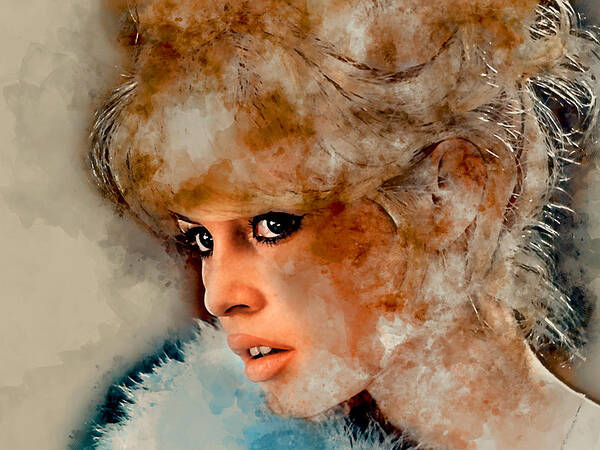 Brigitte Bardot Poster featuring the mixed media Brigitte Bardot #9 by Marvin Blaine