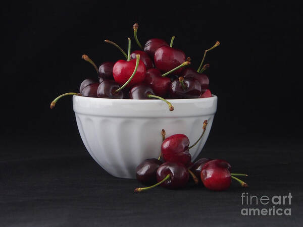 Kitchen Art Poster featuring the photograph A Bowl Full of Cherries by Jacklyn Duryea Fraizer