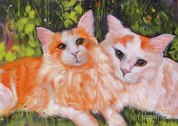 Kitten Poster featuring the painting A Duet of Kittens by Susan A Becker