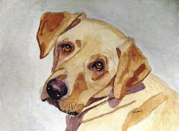 Yellow Lab Poster featuring the painting A Mellow Yellow by Angela Davies