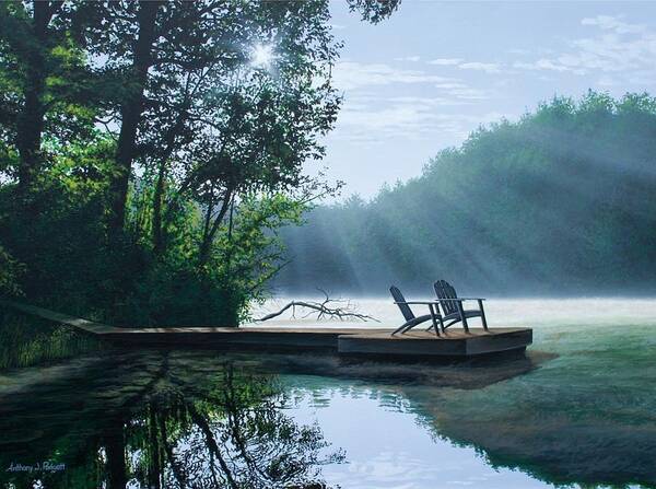 Landscape Poster featuring the painting A Place to Ponder by Anthony Padgett