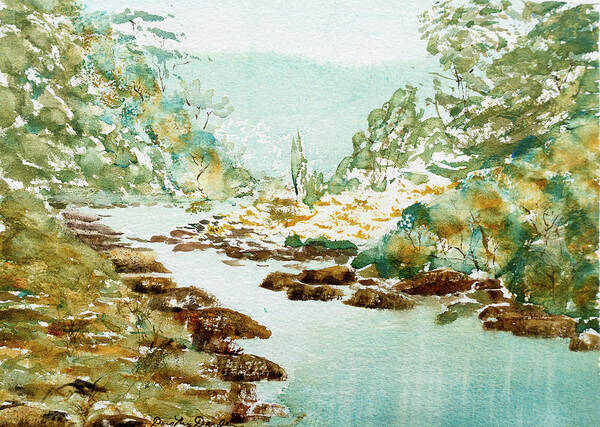 Australia Poster featuring the painting A Quiet Stream in Tasmania by Dorothy Darden