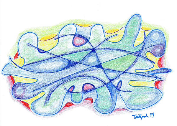 Abstract Poster featuring the drawing Abstract Drawing Sixty-Five by Lynne Taetzsch