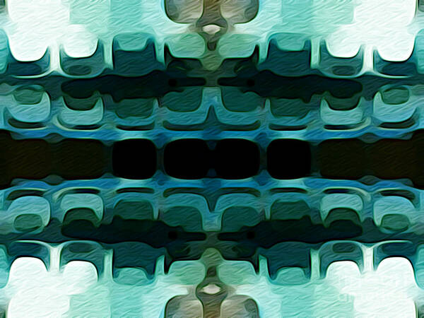 Abstract Poster featuring the digital art Abstract Horizontal Tile Pattern - Caribbean Coast by Jason Freedman