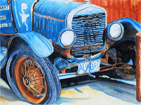 Car Poster featuring the painting Alaskan Rust II - Model T '27 by Gerald Carpenter