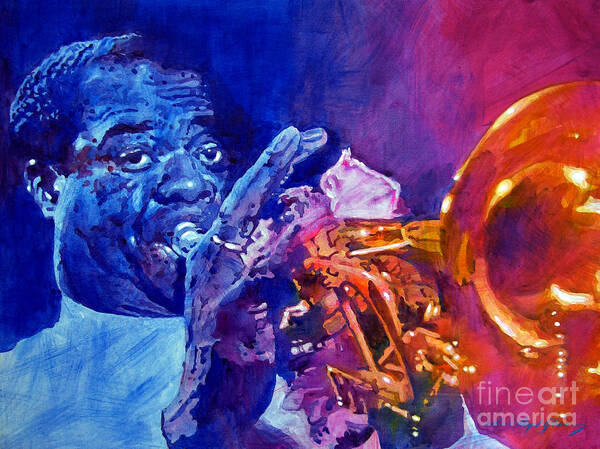 Jazz Poster featuring the painting Ambassador Of Jazz - Louis Armstrong by David Lloyd Glover