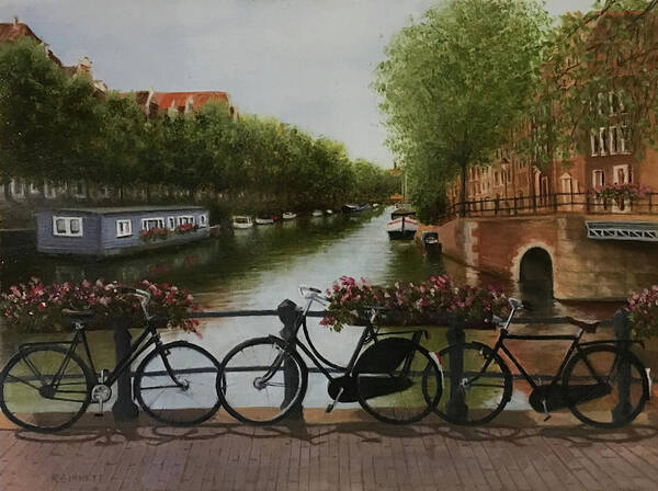 Amsterdam Poster featuring the painting Amsterdam Memories by Richard Ginnett