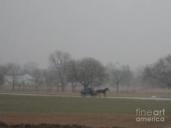 Amish Poster featuring the photograph An Evening Buggy Ride by Christine Clark