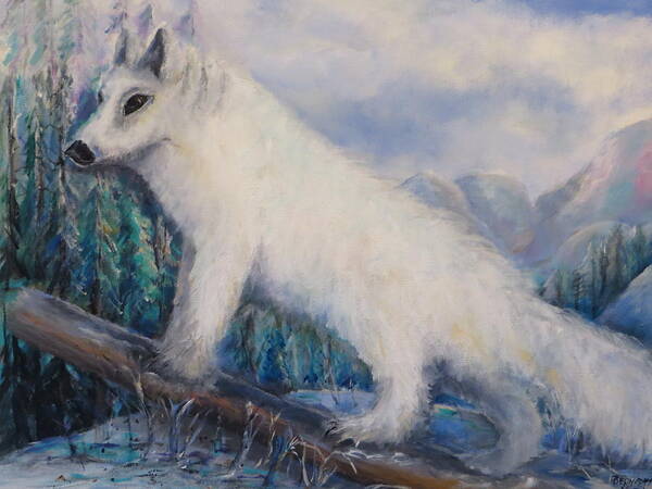 Artic Poster featuring the painting Artic Fox by Bernadette Krupa