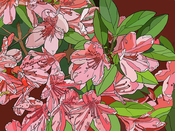 Azalea Poster featuring the painting Azalea Bunch by Jamie Downs