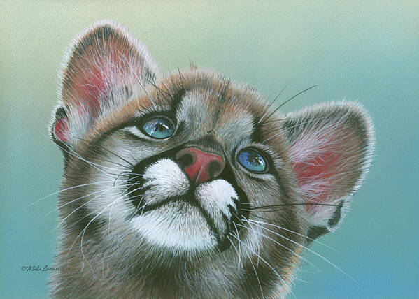 Cougar Poster featuring the painting Baby Blues by Mike Brown