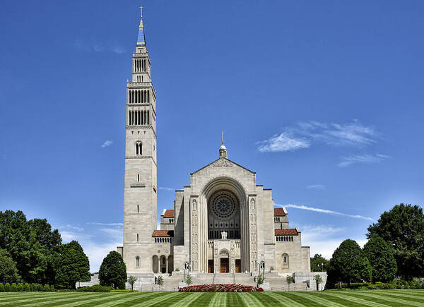 basilica Of The National Shrine Of The Immaculate Conception Poster featuring the photograph Basilica of the National Shrine of The Immaculate Conception by Brendan Reals