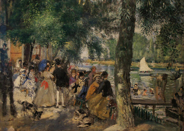 Impressionist Poster featuring the painting Bathing on the Seine by Pierre Auguste Renoir