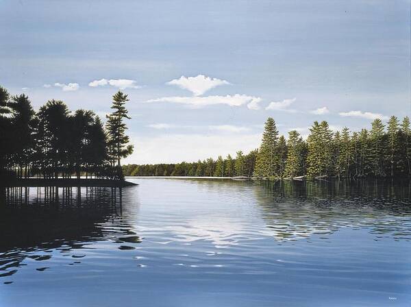 Landscapes Poster featuring the painting Bay on Lake Muskoka by Kenneth M Kirsch