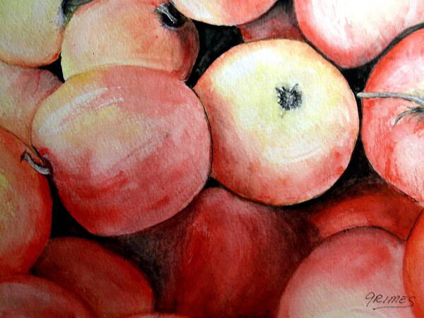 Apples Poster featuring the painting Beautiful Gala Apples by Carol Grimes