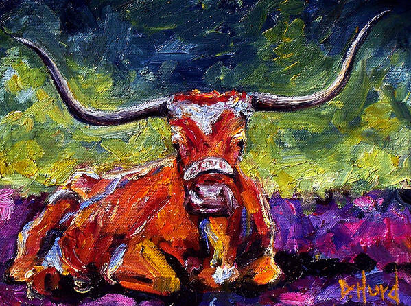 Texas Longhorn Poster featuring the painting Bevo by Debra Hurd