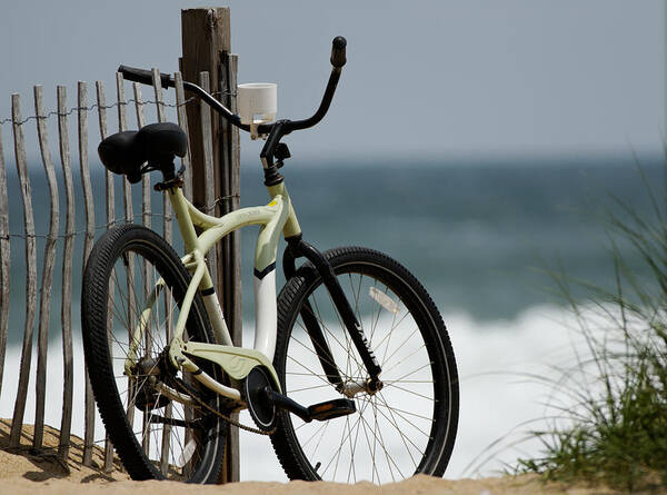 Beach Poster featuring the photograph Bicycle on the Beach by Julie Niemela